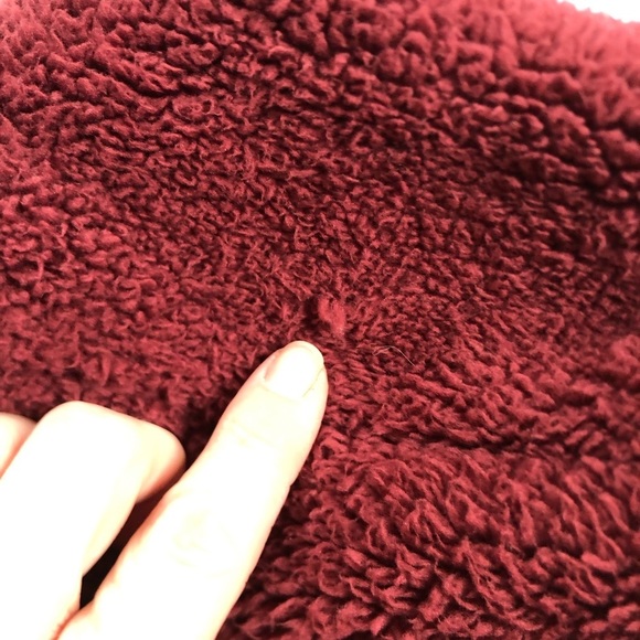 Deep Maroon Cozy Women's Teddy Jacket - Picture 11 of 11